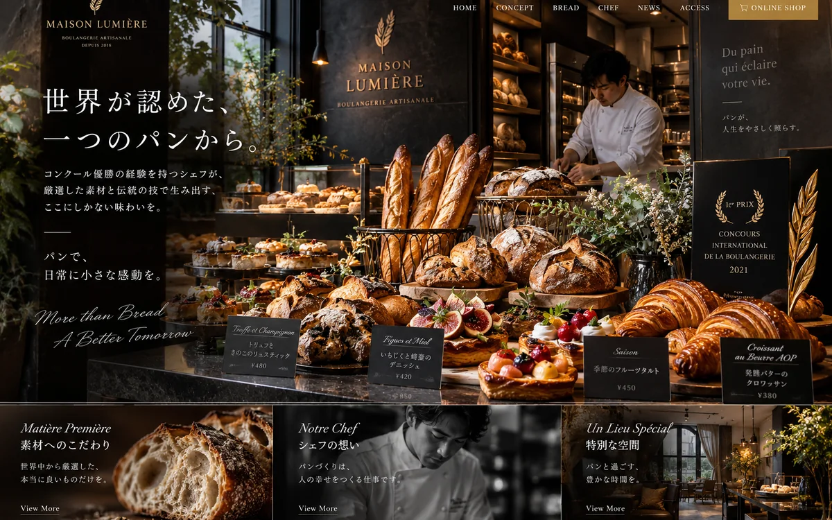 MAISON LUMIÈREのデモサイト画像