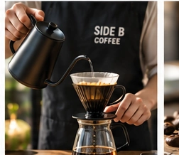 ハンドドリップでコーヒーを淹れるスタッフのイメージ写真