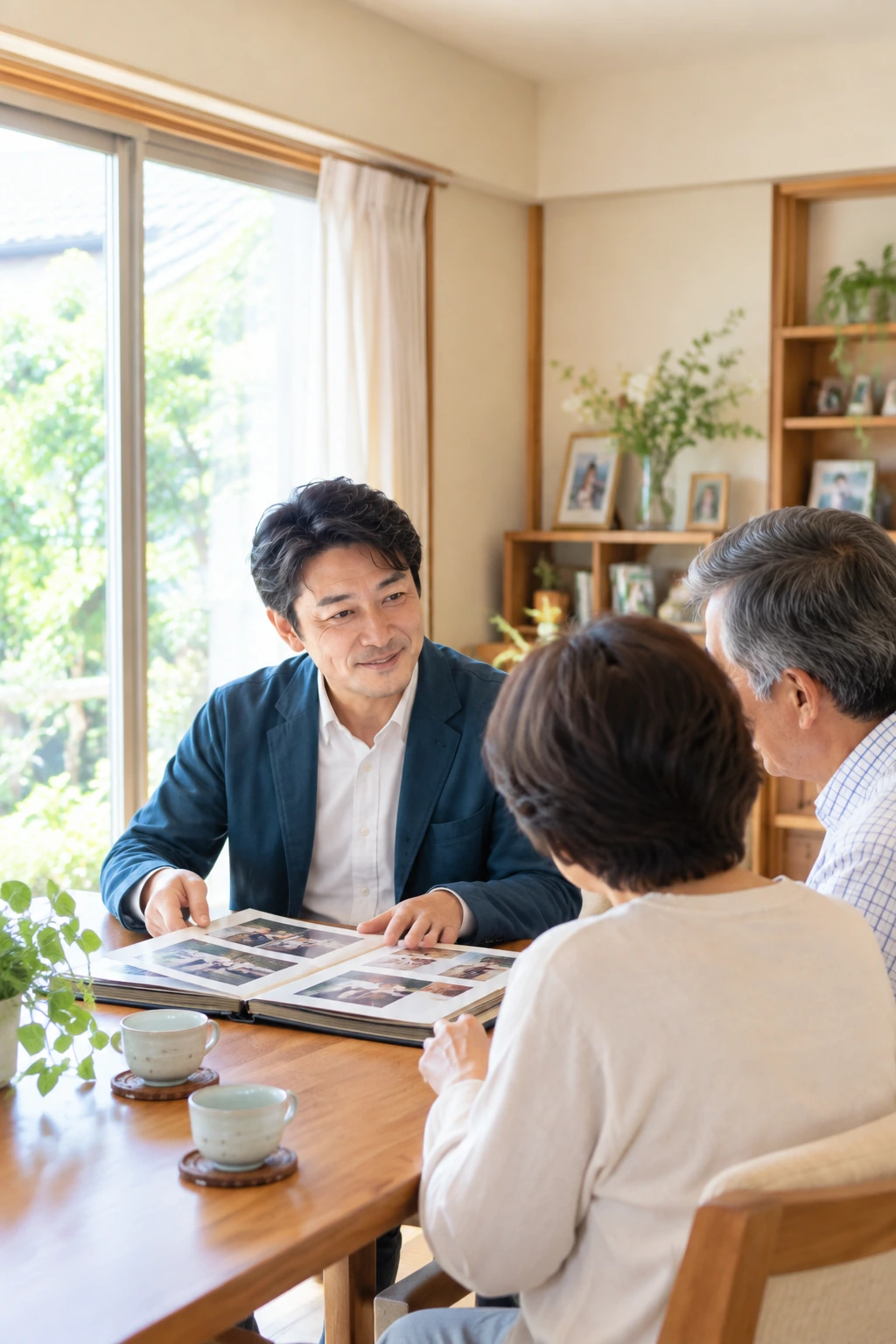 空き家整理の作業前に室内の家財を確認しているイメージ